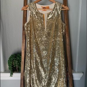 NEW Tory Burch Gold Sequin Dress